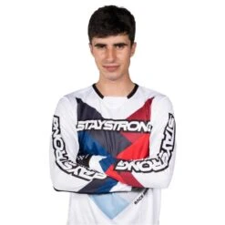 Stay Strong Maillot BMX Manches Longues Staystrong - Chevron Blanc