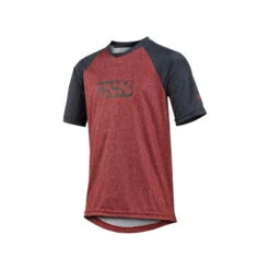 IXS Maillot Manches Courtes Enfant - Flow Rouge/Noir