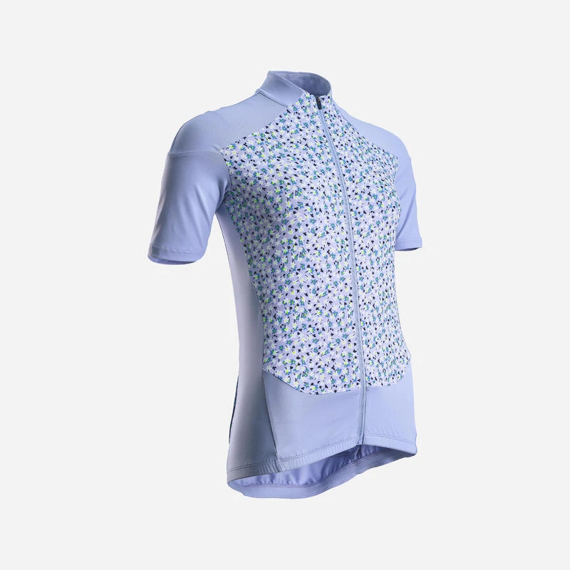 MAILLOT VELO ROUTE MANCHES COURTES RC500 FEMME FLORAL LAVANDE 1 MAILLOT VELO ROUTE MANCHES COURTES RC500 FEMME FLORAL LAVANDE
