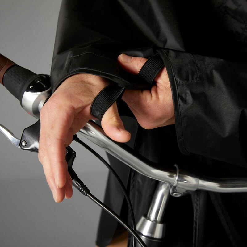 BTWIN PONCHO PLUIE VELO VILLE 100 NOIR 3 BTWIN PONCHO PLUIE VELO VILLE 100 NOIR – Image 3