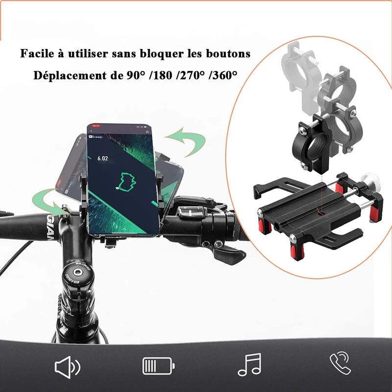 ROCKBROS Support Métallique De Smarphone 2 ROCKBROS Support Métallique De Smarphone – Image 2