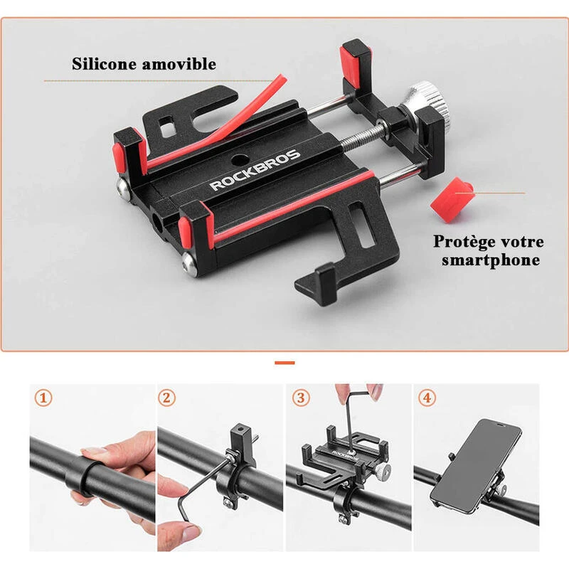 ROCKBROS Support Métallique De Smarphone 6 ROCKBROS Support Métallique De Smarphone – Image 6