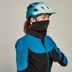 Rockrider VESTE HIVER VTT FEMME TURQUOISE NOIR -Accessoires De Vélo veste hiver vtt femme turquoise noir 2