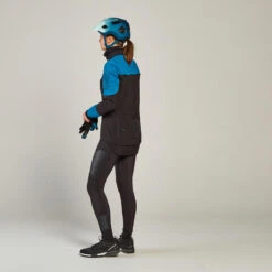 Rockrider VESTE HIVER VTT FEMME TURQUOISE NOIR -Accessoires De Vélo veste hiver vtt femme turquoise noir 3